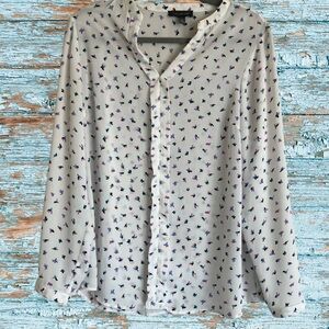 The Limited White and Black Patterned Shirt